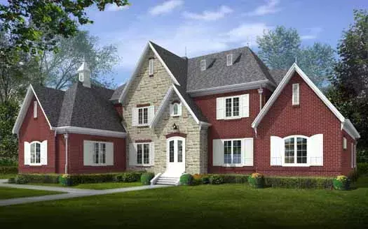 European house plans 6-1885 - front exterior, 6,445 sq ft, 5 bed, 4 bath house plans | Monster House Plans