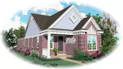 European house plans 6-189 - front exterior, 1,213 sq ft, 2 bed, 2 bath house plans | Monster House Plans