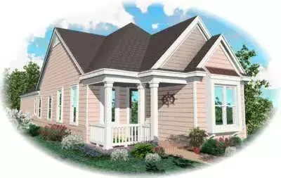 Southern house plans 6-191 - front exterior, 1,209 sq ft, 2 bed, 2 bath house plans | Monster House Plans