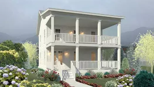 Country house plans 6-1913 - front exterior, 1,189 sq ft, 3 bed, 2 bath house plans | Monster House Plans