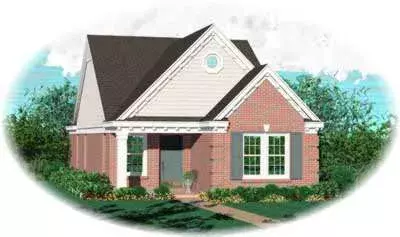 European house plans 6-192 - front exterior, 1,193 sq ft, 2 bed, 2 bath house plans | Monster House Plans