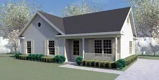 Traditional house plans 6-1920 - front exterior, 1,027 sq ft, 3 bed, 2 bath house plans | Monster House Plans