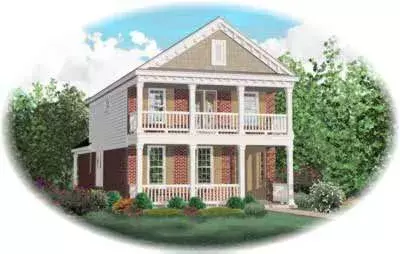 Plantation house plans 6-193 - front exterior, 1,998 sq ft, 3 bed, 3 bath house plans | Monster House Plans