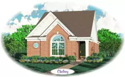European house plans 6-198 - front exterior, 1,270 sq ft, 3 bed, 2 bath house plans | Monster House Plans
