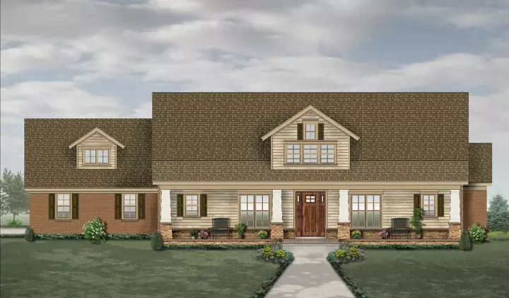 Craftsman house plans 6-1990 - front exterior, 2,327 sq ft, 4 bed, 3 bath house plans | Monster House Plans