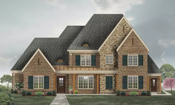 French Country house plans 6-2004 - front exterior, 4,216 sq ft, 4 bed, 4 bath house plans | Monster House Plans