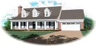 Farmhouse house plans 6-203 - front exterior, 2,312 sq ft, 3 bed, 2 bath house plans | Monster House Plans
