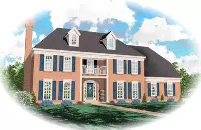Georgian house plans 6-227 - front exterior, 2,404 sq ft, 3 bed, 2 bath house plans | Monster House Plans