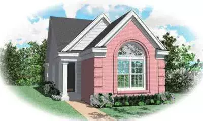 European house plans 6-241 - front exterior, 1,296 sq ft, 3 bed, 2 bath house plans | Monster House Plans