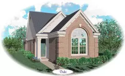 European house plans 6-242 - front exterior, 1,290 sq ft, 3 bed, 2 bath house plans | Monster House Plans