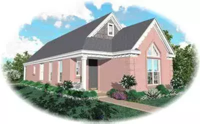 European house plans 6-244 - front exterior, 1,305 sq ft, 2 bed, 2 bath house plans | Monster House Plans
