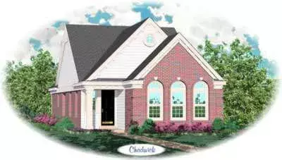 European house plans 6-246 - front exterior, 1,275 sq ft, 3 bed, 2 bath house plans | Monster House Plans