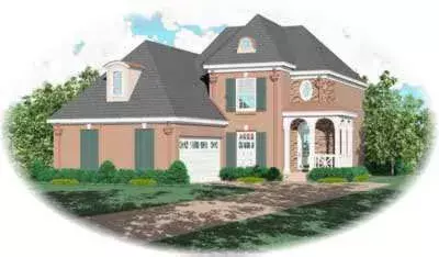 European house plans 6-271 - front exterior, 2,249 sq ft, 3 bed, 2 bath house plans | Monster House Plans