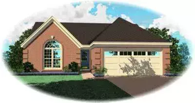 Traditional house plans 6-276 - front exterior, 1,360 sq ft, 3 bed, 2 bath house plans | Monster House Plans