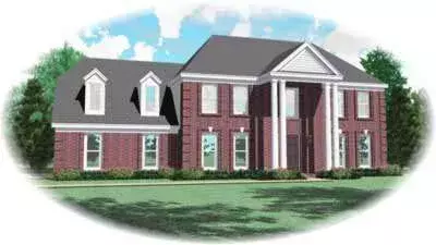 Southern Colonial house plans 6-291 - front exterior, 2,760 sq ft, 4 bed, 2 bath house plans | Monster House Plans