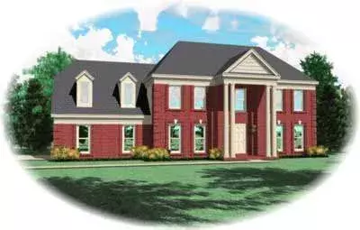 Georgian house plans 6-295 - front exterior, 2,956 sq ft, 4 bed, 3 bath house plans | Monster House Plans