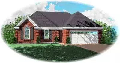 Traditional house plans 6-310 - front exterior, 1,467 sq ft, 3 bed, 2 bath house plans | Monster House Plans
