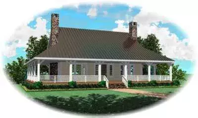Country house plans 6-313 - front exterior, 2,207 sq ft, 3 bed, 2 bath house plans | Monster House Plans
