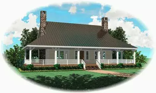 Country house plans 6-316 - front exterior, 2,200 sq ft, 3 bed, 2 bath house plans | Monster House Plans