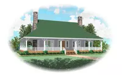 Country house plans 6-318 - front exterior, 2,386 sq ft, 3 bed, 2 bath house plans | Monster House Plans