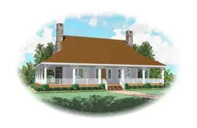 Country house plans 6-319 - front exterior, 2,386 sq ft, 3 bed, 2 bath house plans | Monster House Plans