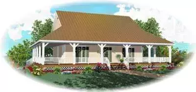 Country house plans 6-320 - front exterior, 2,400 sq ft, 3 bed, 2 bath house plans | Monster House Plans