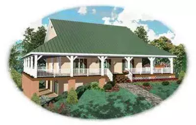 Country house plans 6-321 - front exterior, 2,400 sq ft, 3 bed, 2 bath house plans | Monster House Plans
