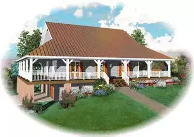 Country house plans 6-323 - front exterior, 2,400 sq ft, 3 bed, 2 bath house plans | Monster House Plans