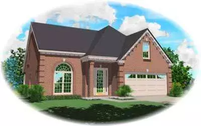 European house plans 6-330 - front exterior, 2,171 sq ft, 3 bed, 2 bath house plans | Monster House Plans