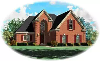 European house plans 6-334 - front exterior, 1,902 sq ft, 3 bed, 2 bath house plans | Monster House Plans