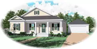 Country house plans 6-338 - front exterior, 1,437 sq ft, 3 bed, 2 bath house plans | Monster House Plans