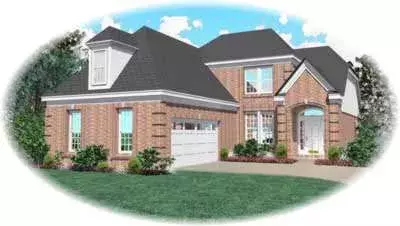 European house plans 6-350 - front exterior, 2,347 sq ft, 3 bed, 2 bath house plans | Monster House Plans