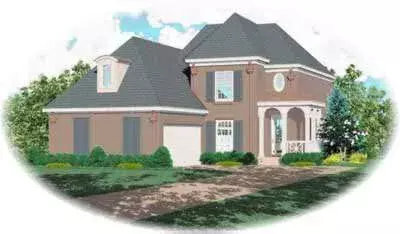 European house plans 6-355 - front exterior, 2,533 sq ft, 4 bed, 2 bath house plans | Monster House Plans