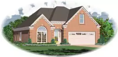 European house plans 6-374 - front exterior, 1,918 sq ft, 3 bed, 2 bath house plans | Monster House Plans