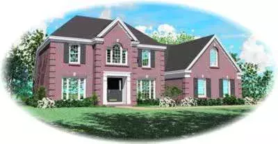 European house plans 6-378 - front exterior, 2,688 sq ft, 3 bed, 2 bath house plans | Monster House Plans