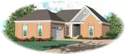 Traditional house plans 6-379 - front exterior, 1,448 sq ft, 2 bed, 2 bath house plans | Monster House Plans