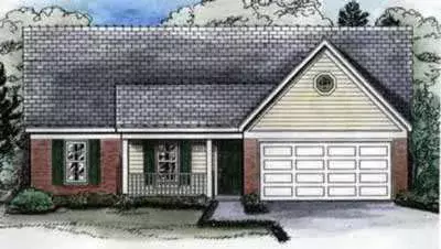 Ranch house plans 6-390 - front exterior, 1,551 sq ft, 3 bed, 2 bath house plans | Monster House Plans