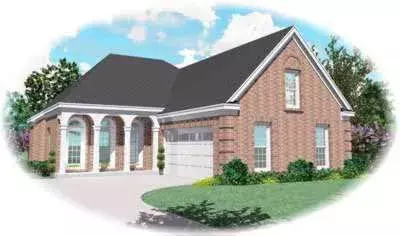 Traditional house plans 6-405 - front exterior, 2,300 sq ft, 3 bed, 2 bath house plans | Monster House Plans