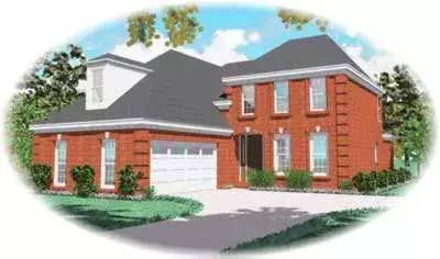 European house plans 6-410 - front exterior, 2,150 sq ft, 3 bed, 2 bath house plans | Monster House Plans