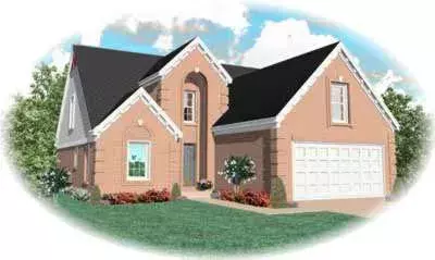 European house plans 6-469 - front exterior, 2,024 sq ft, 4 bed, 3 bath house plans | Monster House Plans