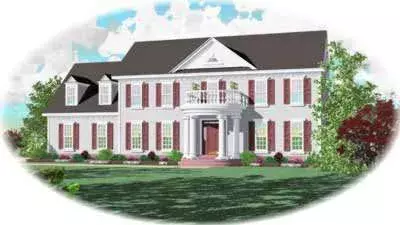 Southern Colonial house plans 6-479 - front exterior, 2,553 sq ft, 4 bed, 3 bath house plans | Monster House Plans