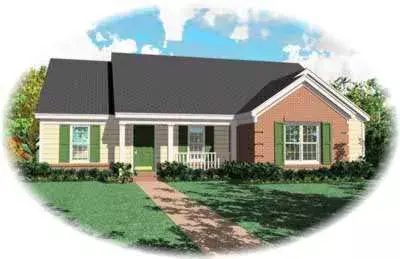 Country house plans 6-480 - front exterior, 1,652 sq ft, 4 bed, 2 bath house plans | Monster House Plans