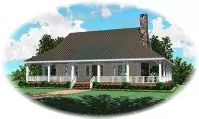 Farmhouse house plans 6-483 - front exterior, 2,400 sq ft, 3 bed, 3 bath house plans | Monster House Plans
