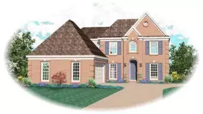 European house plans 6-506 - front exterior, 2,472 sq ft, 4 bed, 3 bath house plans | Monster House Plans