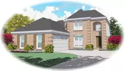European house plans 6-510 - front exterior, 2,437 sq ft, 4 bed, 3 bath house plans | Monster House Plans
