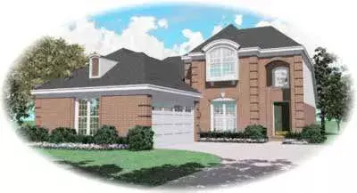 European house plans 6-511 - front exterior, 2,441 sq ft, 4 bed, 3 bath house plans | Monster House Plans