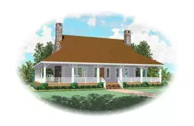 Farmhouse house plans 6-539 - front exterior, 2,435 sq ft, 3 bed, 3 bath house plans | Monster House Plans