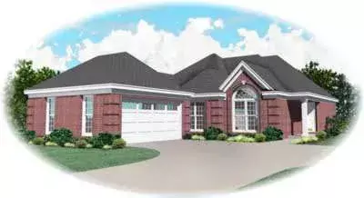 European house plans 6-557 - front exterior, 1,727 sq ft, 2 bed, 2 bath house plans | Monster House Plans