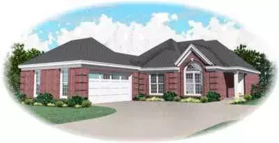 European house plans 6-558 - front exterior, 1,727 sq ft, 2 bed, 2 bath house plans | Monster House Plans