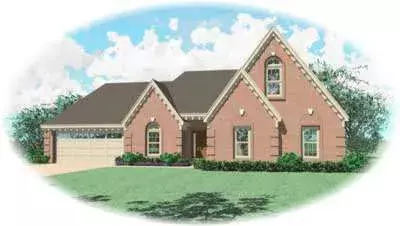 European house plans 6-566 - front exterior, 2,105 sq ft, 3 bed, 2 bath house plans | Monster House Plans